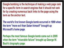 Brief on Google Bomb with examples